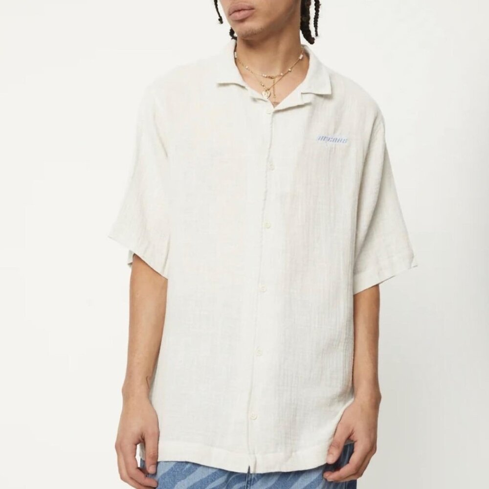 BNWT Afends - Stratosphere - Men's Organic Oversized Cuban Short Sleeve Shirt
